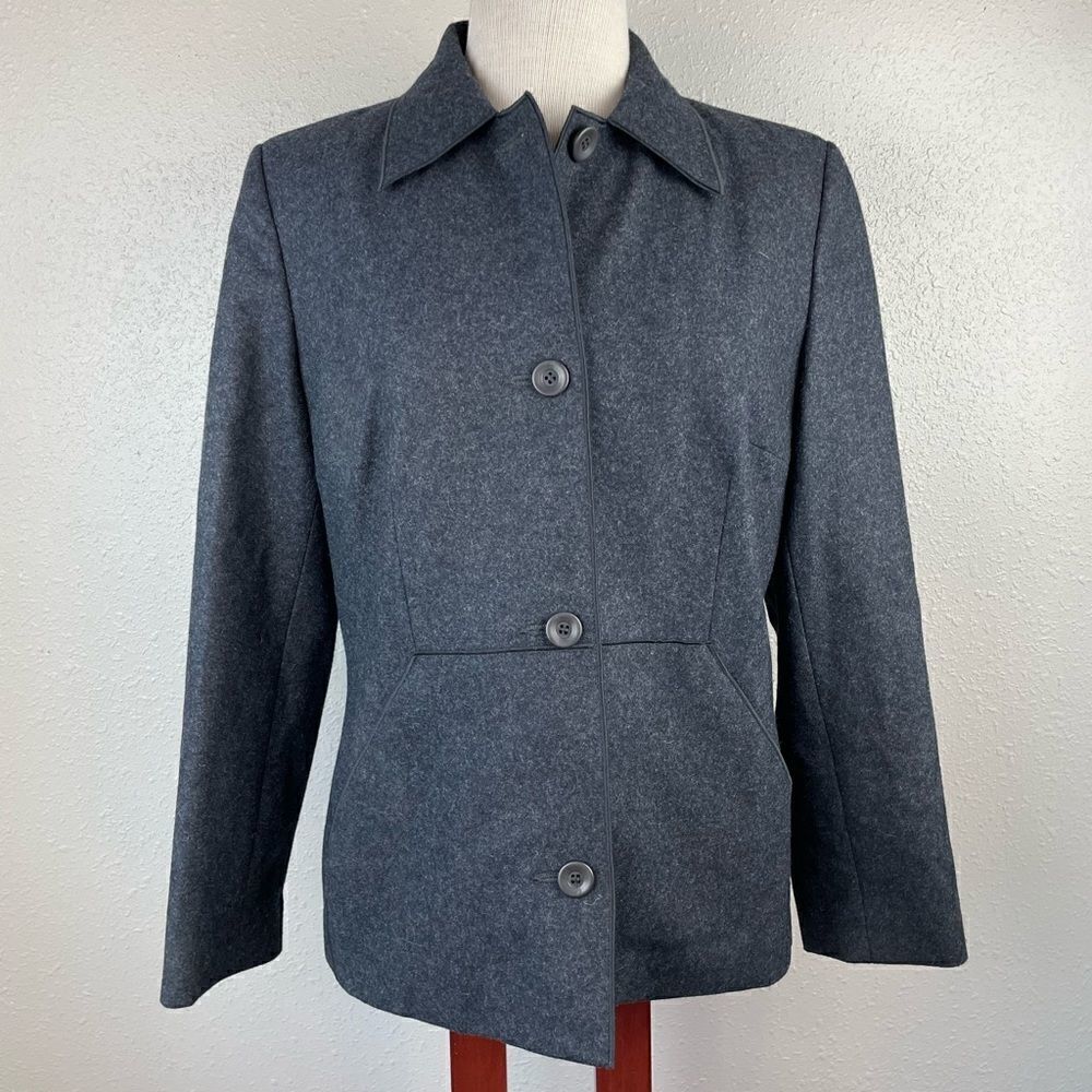 Harve Benard Grey Wool Dress Jacket Size 8 EUC